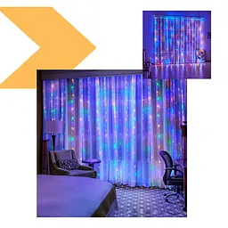 Гірлянда-штора XPRO різнокольорова 3х3 м з 240 LED лампами (46843-_293) - мініатюра 3
