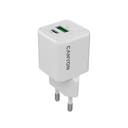 Зарядний пристрій Canyon CU20AC GaN 20W 1xPD 1xQC EU White (CNS-CUW20AC)