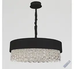 Чорна кришталева підвісна LED люстра Artlight 8677/600BK діаметром 58,5 см із 10 патронами E14 - мініатюра 2