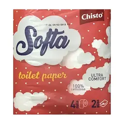 Туалетний папір Chisto Softa 2 шари 4 рулони (4823098408352)