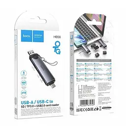 Кардрідер Hoco HB56 Victory USB/Type-C 3-in-1 card reader Black - мініатюра 2