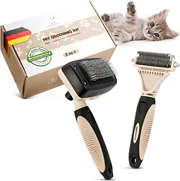 PRETTYPAW Pretty Paw (Beige) Професійний набір щіток для котів I Набір для догляду за кішками - 100% гігієна та комфорт