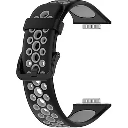 Ремінець DK Silicone Sport Band Nike для Huawei Watch Fit 2 (black / grey) - мініатюра 2
