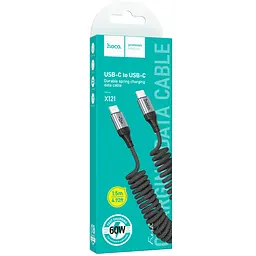 Дата кабель Hoco X121 Nuevo Type-C to Type-C 60W 1.5 м Black - мініатюра 2