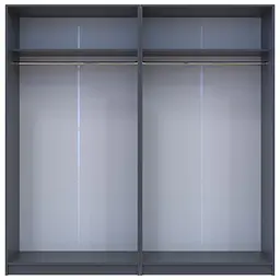 Шафа для одягу Doros Промо Антрацит 2+2 ДСП 180х48х204 (42005333) - мініатюра 4