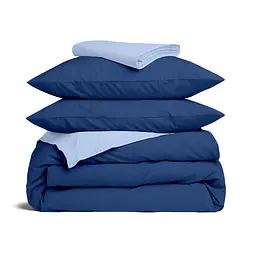 Двоспальна постільна білизна з простирадлом на резинці DENIM BREEZE COSAS (4822052379264)