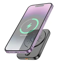 Зовнішній акумулятор магнітний Hoco Esteem magnetic power bank J117 5000mAh magsafe - мініатюра 5