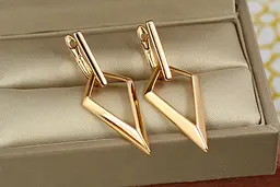 Сережки Xuping Jewelry підвіски вістря стріли 4 см золотисті - мініатюра 2