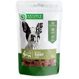 ласощі для собак, чипси з кролика, Nature's Protection Natural Rabbit Chips, 75 г