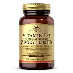 Вітамін Д3, Vitamin D3 (Cholecalciferol) 25 mCG (1000 IU) - 100 softgels