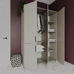 Шафа для одягу Doros Торн Кашемір 3 ДСП (штанга) 135х51.6х200 (44900495) - мініатюра 8