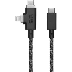 Кабель USB-C to USB-C/Lightning Native Union Belt Cable Duo Pro 240W Cosmos Black 2.4 м (BELT-PROCCL-COS-NP) - мініатюра 2