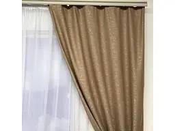 Мармурові лляні штори кавового кольору на тасьмі 2шт. 150х270 ALBO pbe0052463 - мініатюра 7