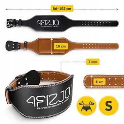 Пояс для важкої атлетики 4FIZJO шкіряний Size S Black (P-5905973404297) - мініатюра 10