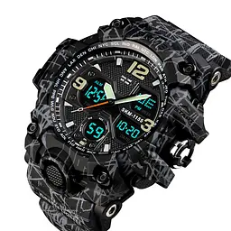 Наручний годинник чоловічий Skmei 1155 Gray Black, 1155BGYBK (12278) - мініатюра 4