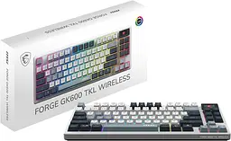 MSI Клавіатура механічна FORGE GK600 TKL W SKY UA 104key, механічний Linear, USB-A, Wireless, Bluetooth, EN/UKR/RU, RGB, білий - мініатюра 4