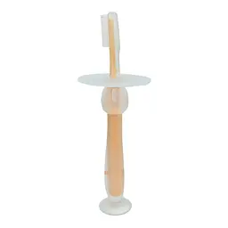 Силіконова зубна щітка Mumlove Mega Zayka MGZ-0707(Peach) з обмежувачем - мініатюра 2