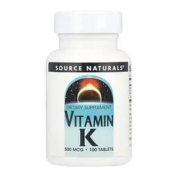 Витамин K 500 мкг Source Naturals (Vitamin K) – 100 таблеток