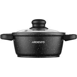 Каструля Ardesto Gemini Anzio зі скляною кришкою чорна 1.2 л (AR2412GE) - мініатюра 2
