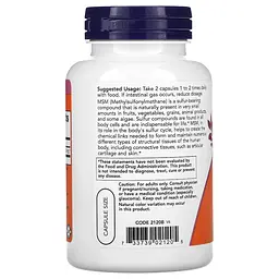 Препарат для суглобів і зв'язок NOW MSM 1000 mg, 120 вегакапсул - мініатюра 3