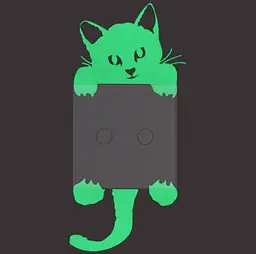 Фосфорная наклейка Кот 8 на 8 см салатовый - миниатюра 2