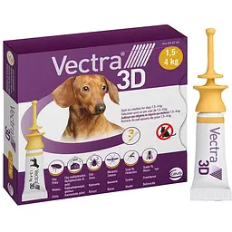 Краплі на холку Ceva VECTRA 3D (Вектра 3D) від зовнішніх паразитів для собак від 1,5 до 4 кг – 3 піпетки
