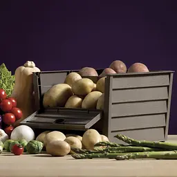 Контейнер для зберігання овочів SCORTA BOX, 23,5x28x20h, 9л сіро-бежевий - мініатюра 5