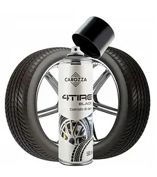 Аерозоль для шин Carozza 4TIRE BLACK 500 мл чорніння, захист та відновлення гуми - мініатюра 2