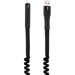USB кабель Gelius Pro Spring Cable Lightning 1.2m 2.4 А GP-UC101 Black - мініатюра 2