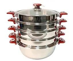 Мантоварка-пароварка O.M.S. Collection 6060 C-26 см 4,5 л Red