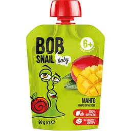 Набір фруктового пюре Bob Snail Манго гомогенізоване 900 г  (10 шт. x 90 г) - мініатюра 2