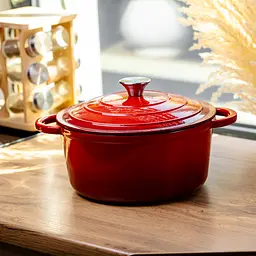 Каструля чавунна емальована 4 л, червоний Yongkang HP-FLG-1 RED - мініатюра 2