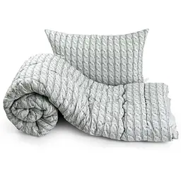 Набір Руно ковдра 140х205 + подушка 50х70 силіконовий Grey Braid 924.52_Grey Braid