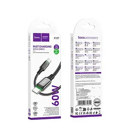 Кабель Hoco X127 Exceed 60W charging data cable Type-C to Type-C Black - мініатюра 2