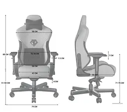 Ігрове крісло Anda Seat T-Pro 2 XL Grey/Black (AD12XLLA-01-GB-F) - мініатюра 14