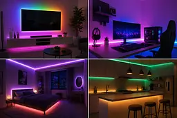 Гнучка світлодіодна стрічка RGB USB 10 м / Стрічка з пультом для підсвічування телевізора, монітора, меблів / LED стрічка від павербанку - мініатюра 2