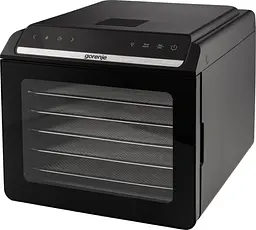 Сушарка для продуктів Gorenje 580 Вт піддонів 6 x 1.5 см дисплей пластик+метал чорний - мініатюра 2