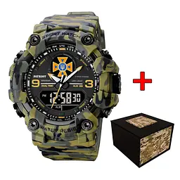 Годинник наручний Patriot 001CMGRDSNS ДСНС Зелений камуфляж + Коробка.
