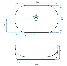Умивальник Rea Amelia Mini 38x26 stone matt (REA-U9109), Матова - мініатюра 6