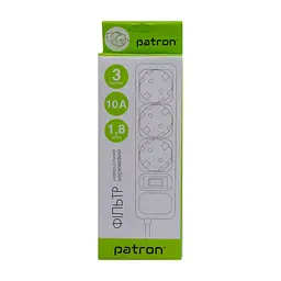 Мережевий фільтр живлення Patron EXT-PN-SP-1032-GR, 1.8m Grey (EXT-PN-SP-1032-GR) - мініатюра 3