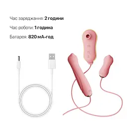Набір 3в1 Zalo - UNICORN Set Pink, віброяйце, пульсатор, вакуумний стимулятор - мініатюра 6