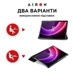 Чехол AIRON Premium для Lenovo Tab P11 2nd Gen (TB-350XU) 11,5" с защитной пленкой и салфеткой black - мініатюра 7
