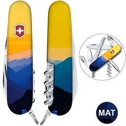 Ніж Victorinox Camper Ukraine 91мм 13функ Гірський пейзаж