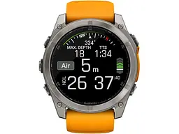 Спортивний годинник Garmin Fenix 8 51mm AMOLED Sapphire Titanium w. Spark Orange/Graphite Silicone Band (010-02905-10/11) - мініатюра 3
