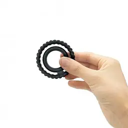Кільце ерекційне подвійне Dorcel DUAL RING силіконове 45 мм Чорне - мініатюра 5