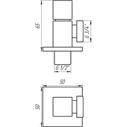 Кран напівобертовий кутовий Solomon 1/2″х3/4″ Cube 7078 000015032 - мініатюра 6