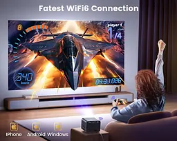4K-проектор з Wifi6 та Bluetooth, WiMiUS 700ANSI Native 1080P 6D Auto Focus та Keystone [Сертифіковано Netflix та Dolby Audio] - мініатюра 5