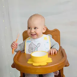 Тарілочка силіконова глибока Baboo, жовтий (90426) - мініатюра 5