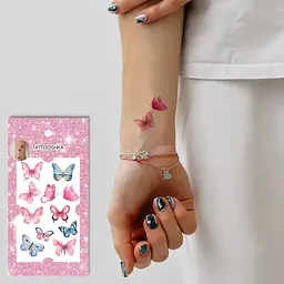 Тату тимчасове Акварельні метелики Tattooshka L-77 Різнокольоровий shop (4825800040003) - мініатюра 3
