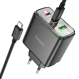 МЗП Hoco CS44A Smart PD65W (2C1A) + Type-C to Type-C Black - мініатюра 2